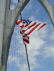 Flag on bridge